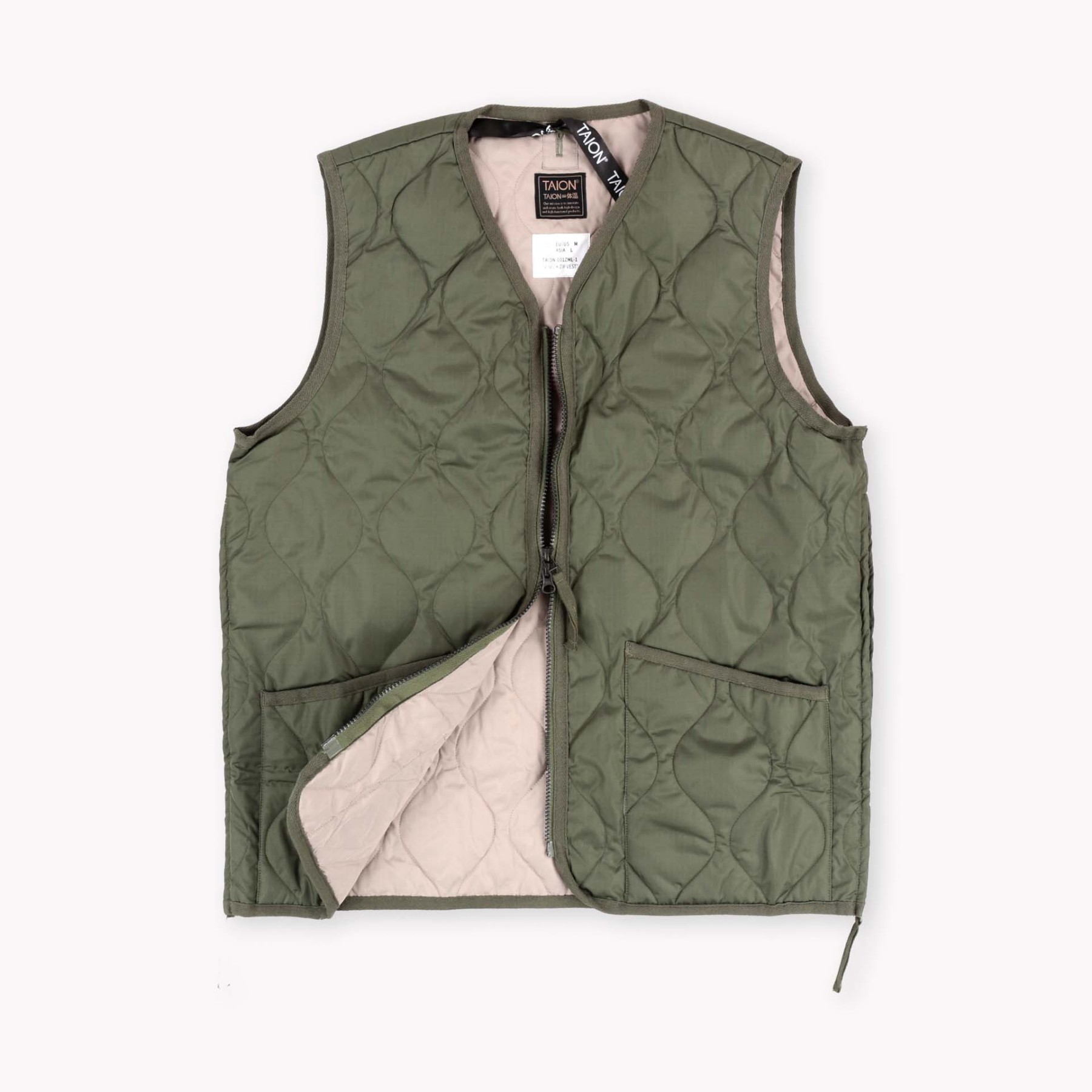 Taion Military Zip Neck V Down Vest